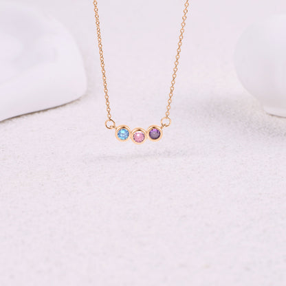 Dainty Family Birthstones Necklace