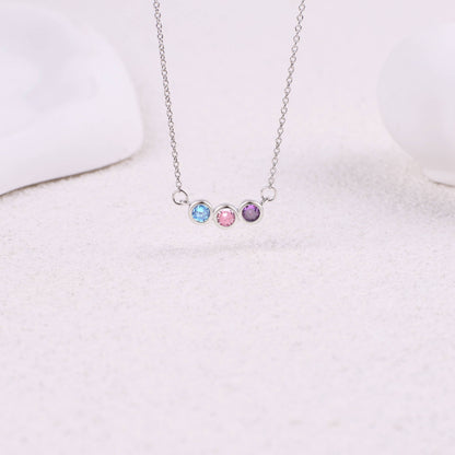 Dainty Family Birthstones Necklace