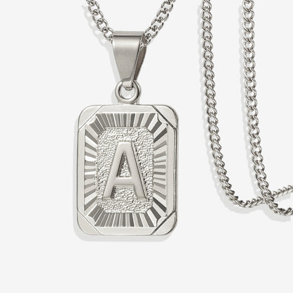 Initial Card Pendant Necklace