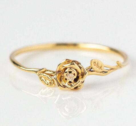 Dainty Gold Birth Flower Ring