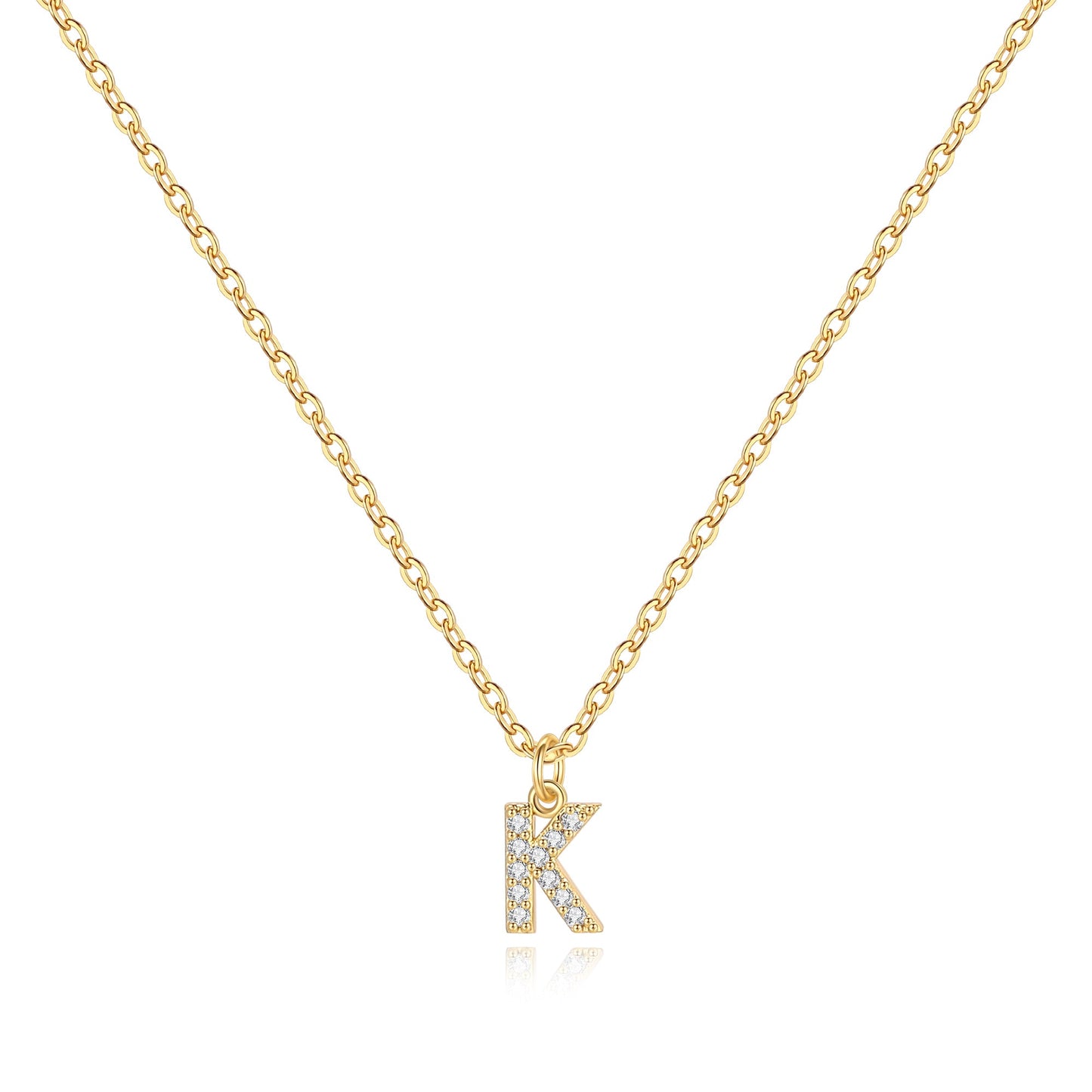 Pavé Uppercase Initial Necklace