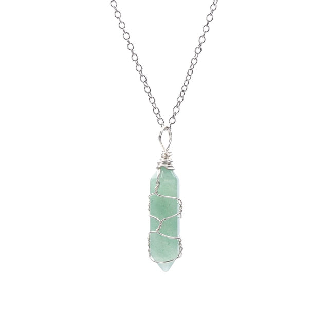 Wire-Wrapped Healing Crystal Point Necklace