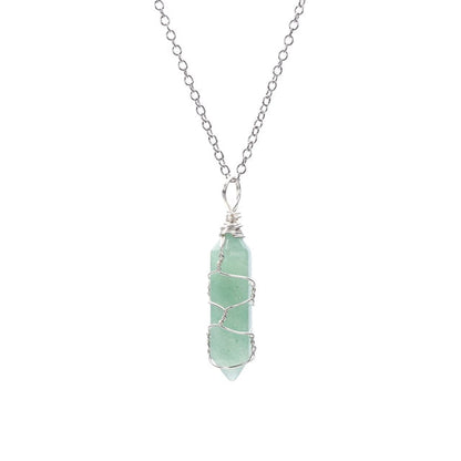 Wire-Wrapped Healing Crystal Point Necklace