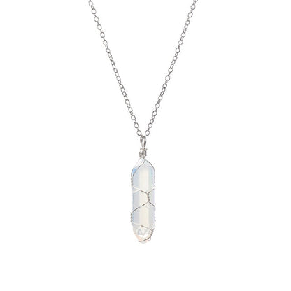 Wire-Wrapped Healing Crystal Point Necklace