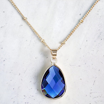 Birthstone Drop Pendant Necklace