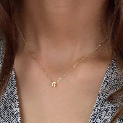 Tiny Initial Script Necklace