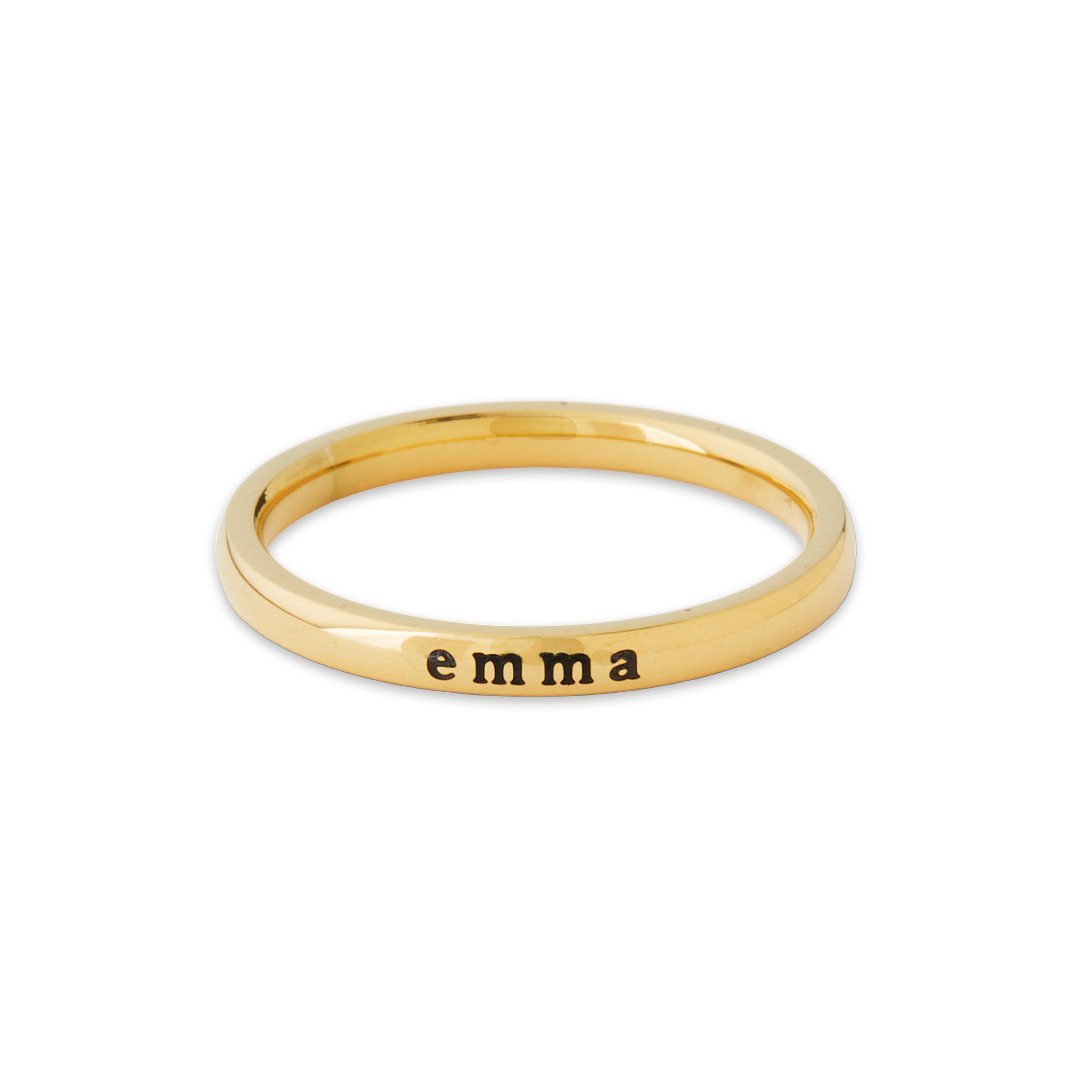 Tiny Stackable Name Ring