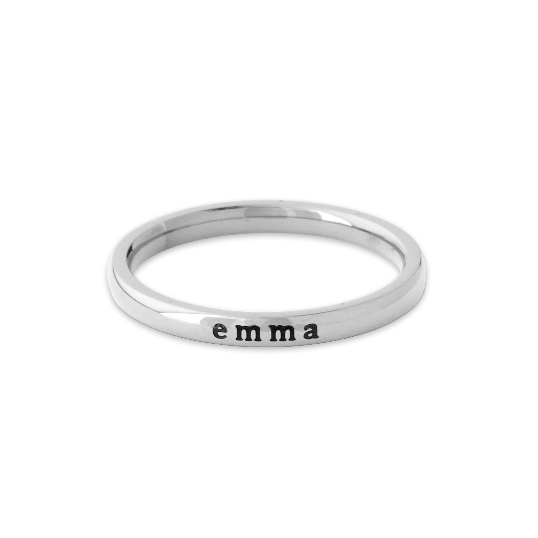 Tiny Stackable Name Ring