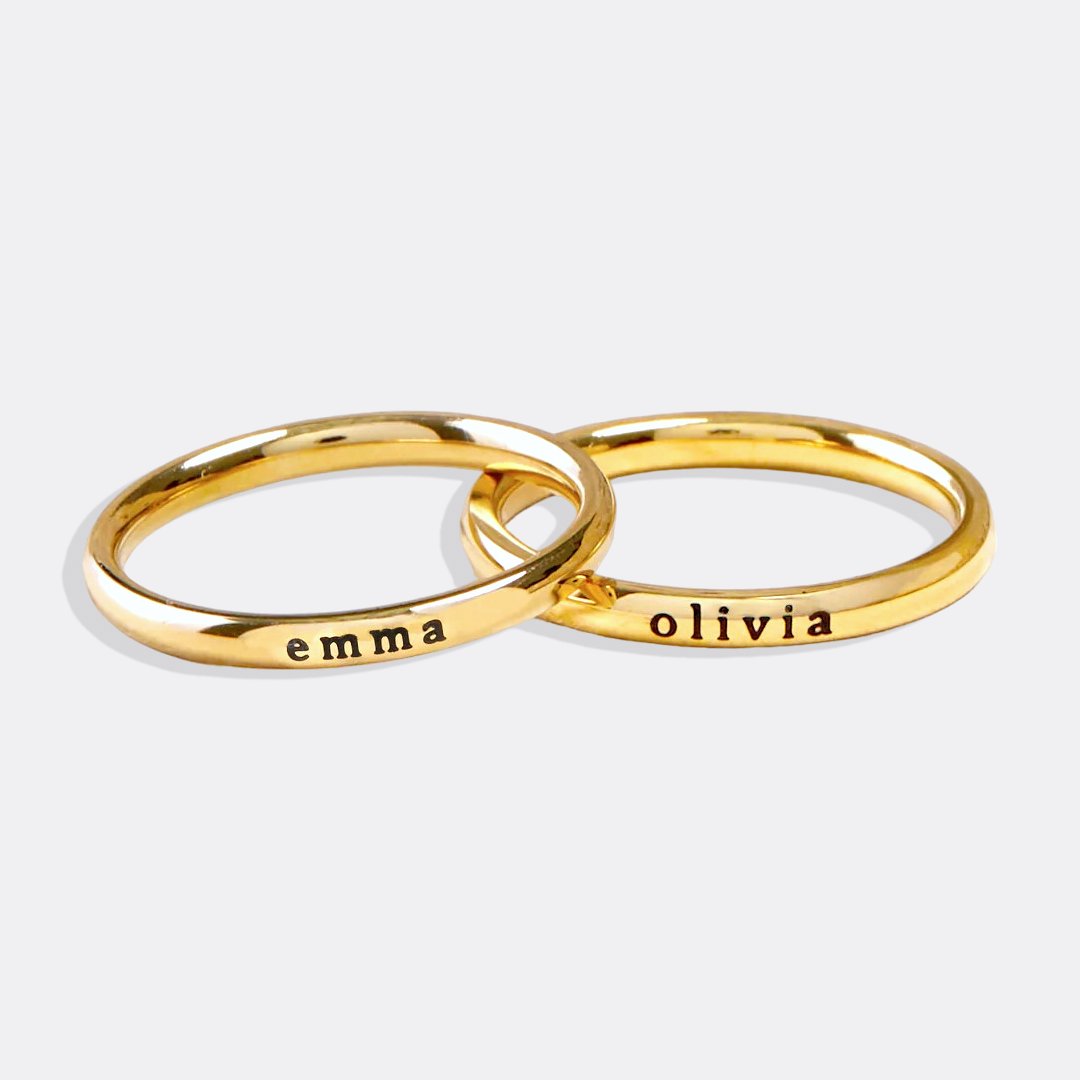 Tiny Stackable Name Ring