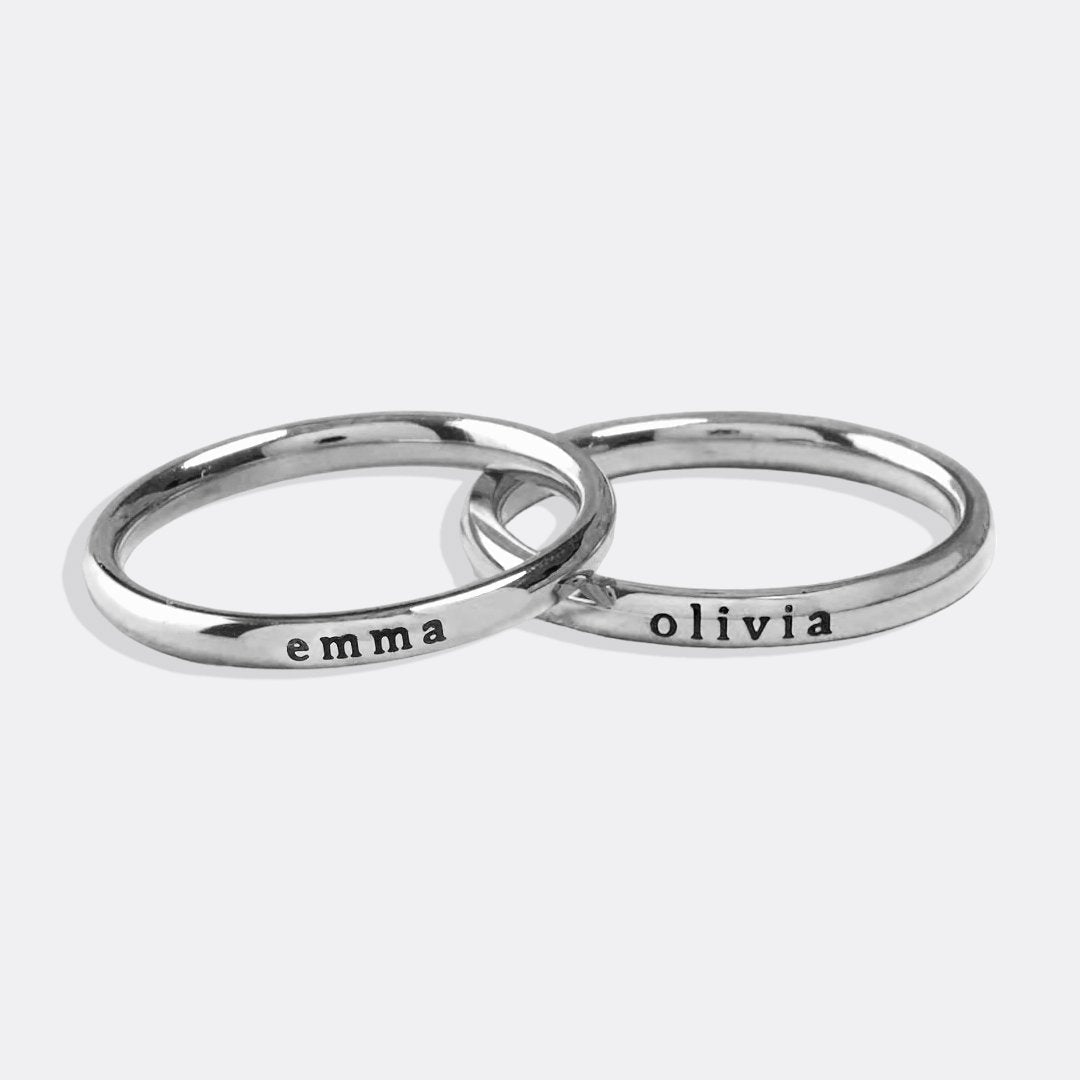 Tiny Stackable Name Ring