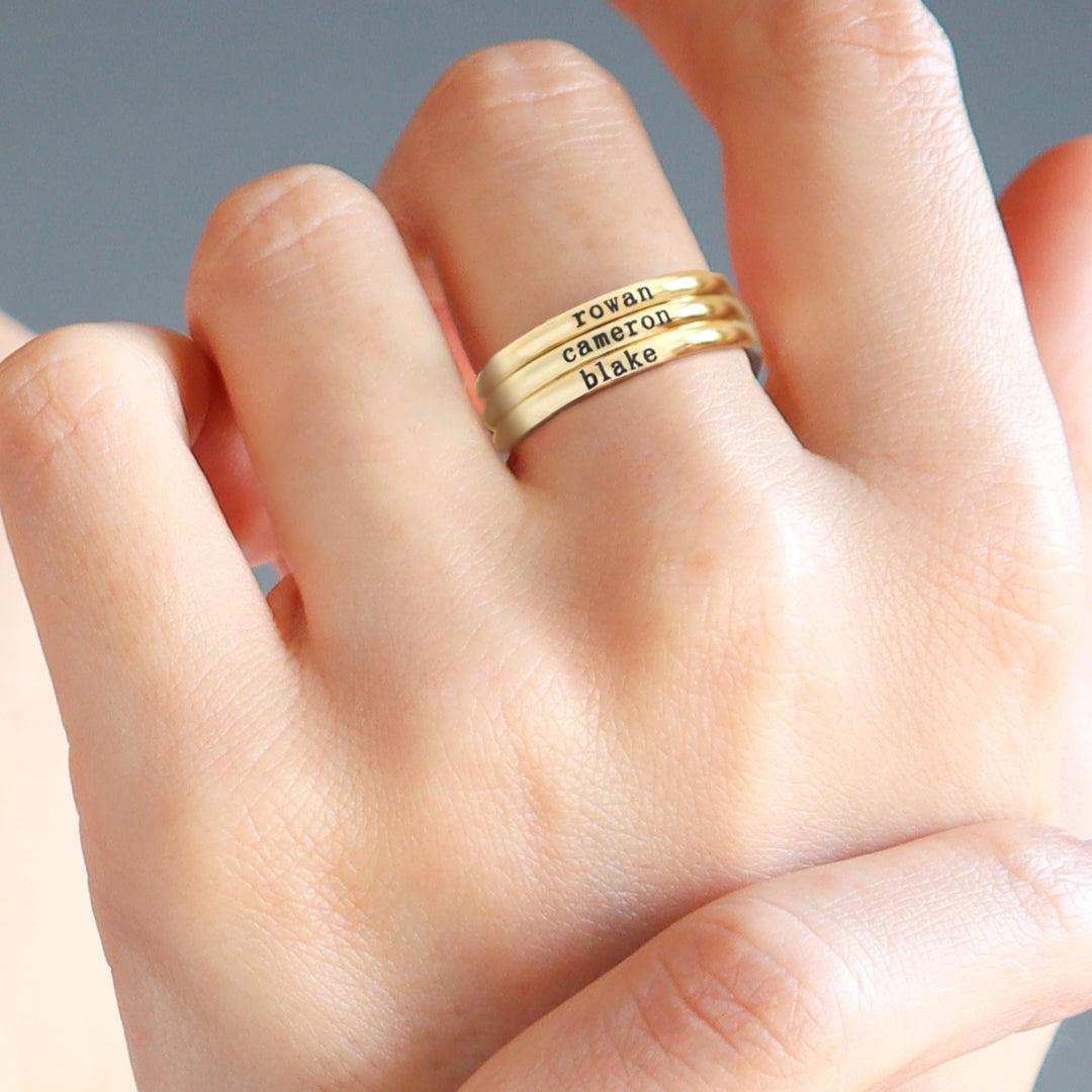 Tiny Stackable Name Ring