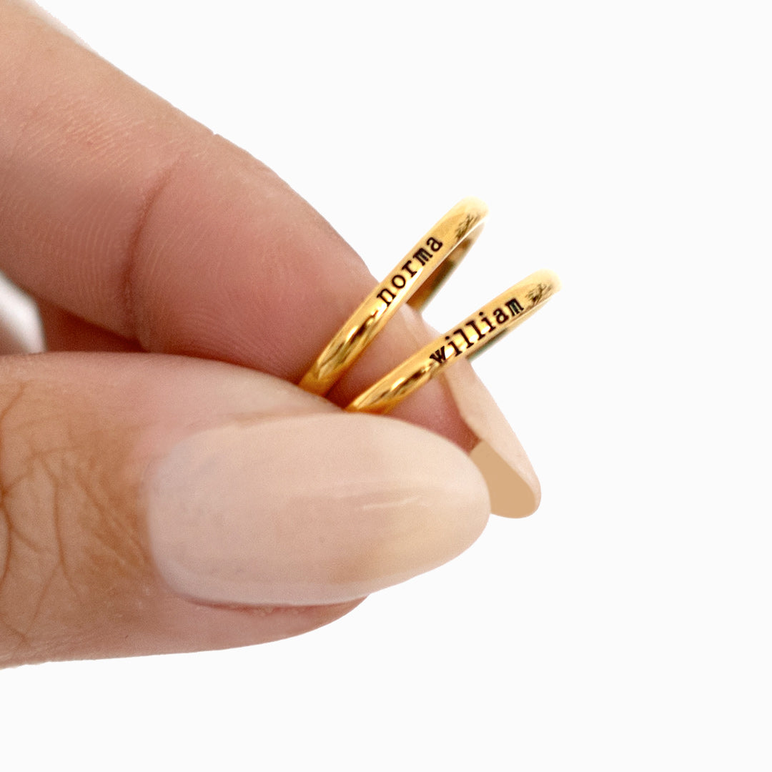 Tiny Stackable Name Ring