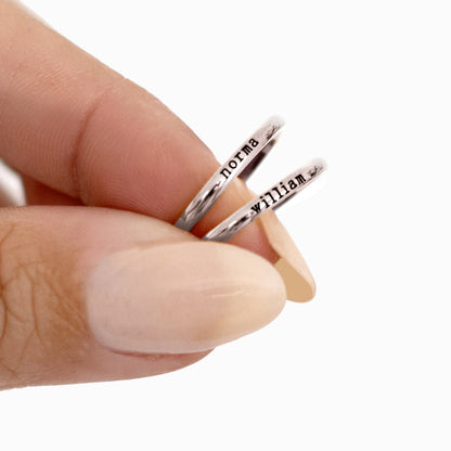 Tiny Stackable Name Ring