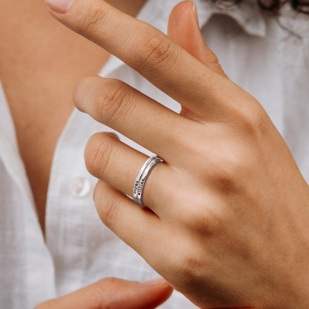 Tiny Stackable Name Ring