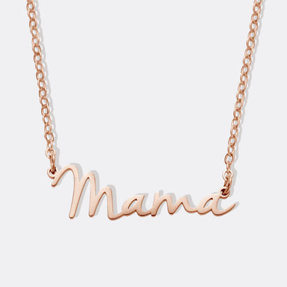 Mama Script Necklace