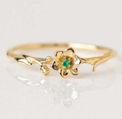 Dainty Gold Birth Flower Ring