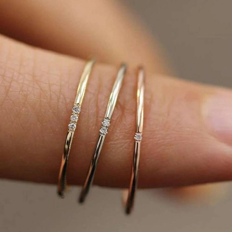 Dainty Diamonds Stacking Ring