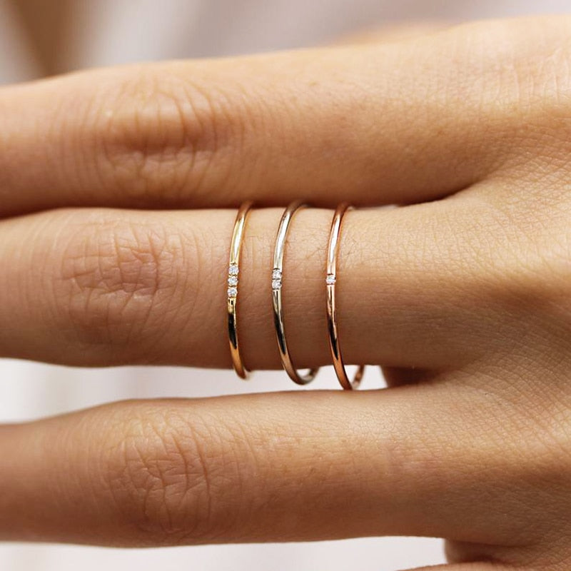 Dainty Diamonds Stacking Ring