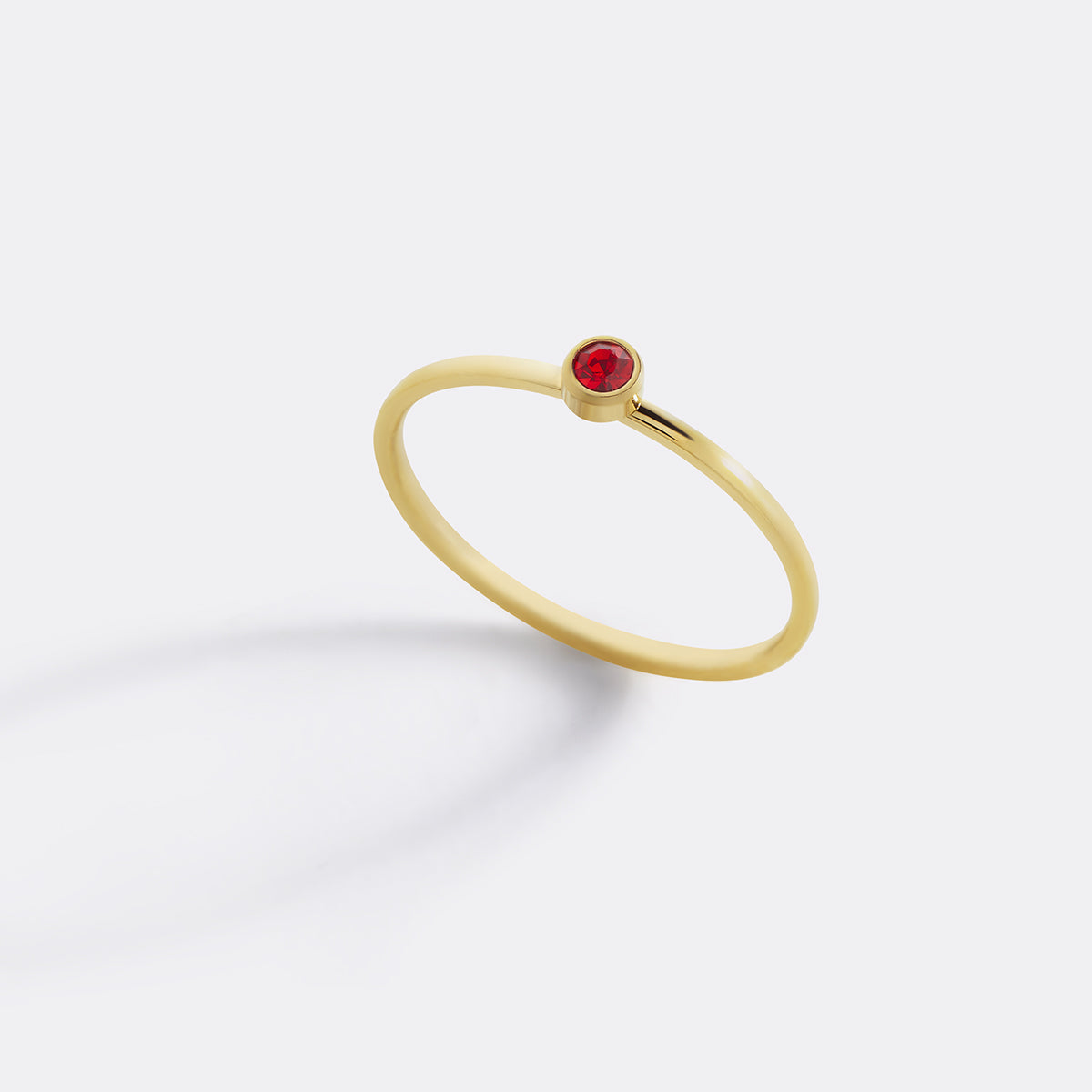 Minimalist Birthstone Stacking Band | Bezel Set Ring