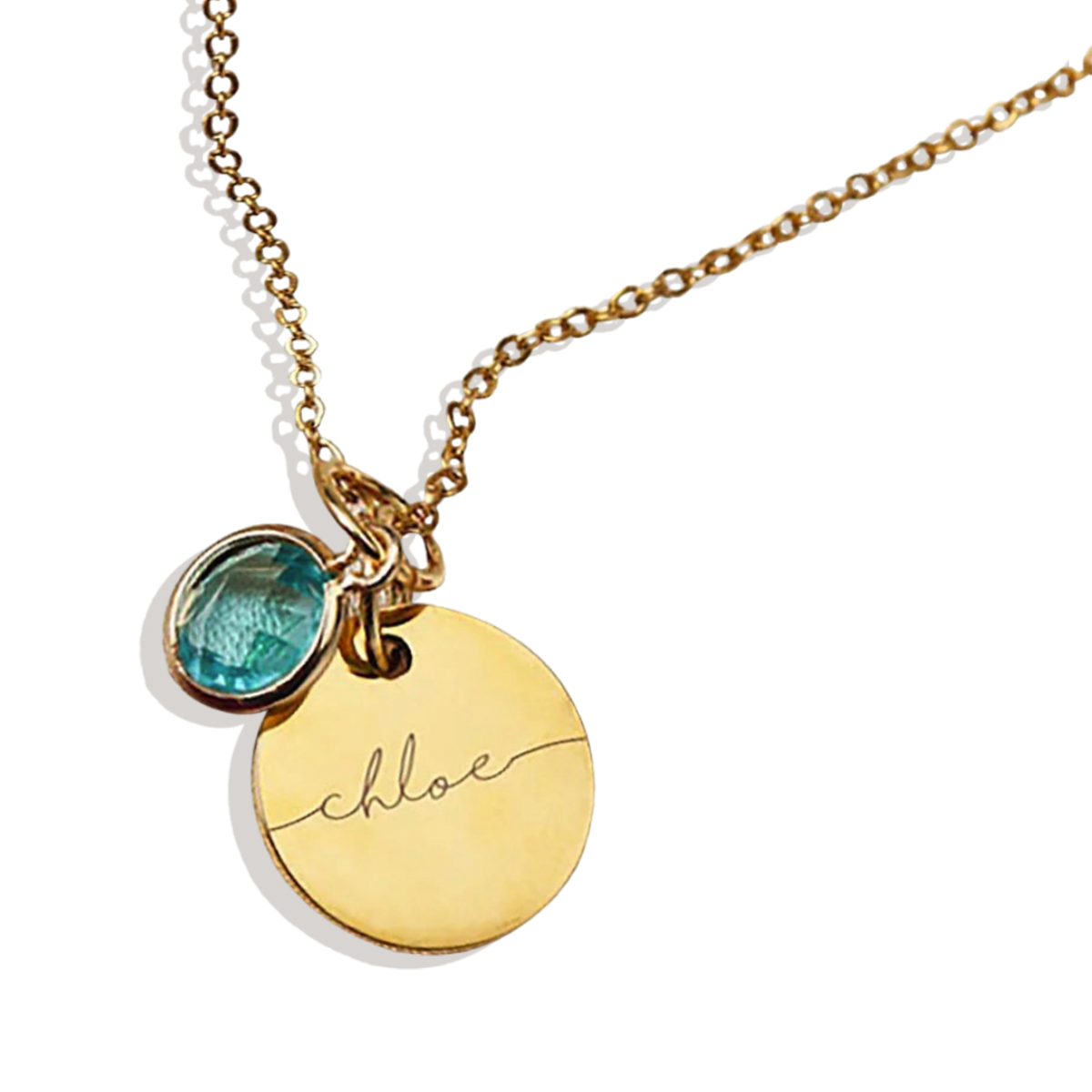 Monogram Script Birthstone Necklace