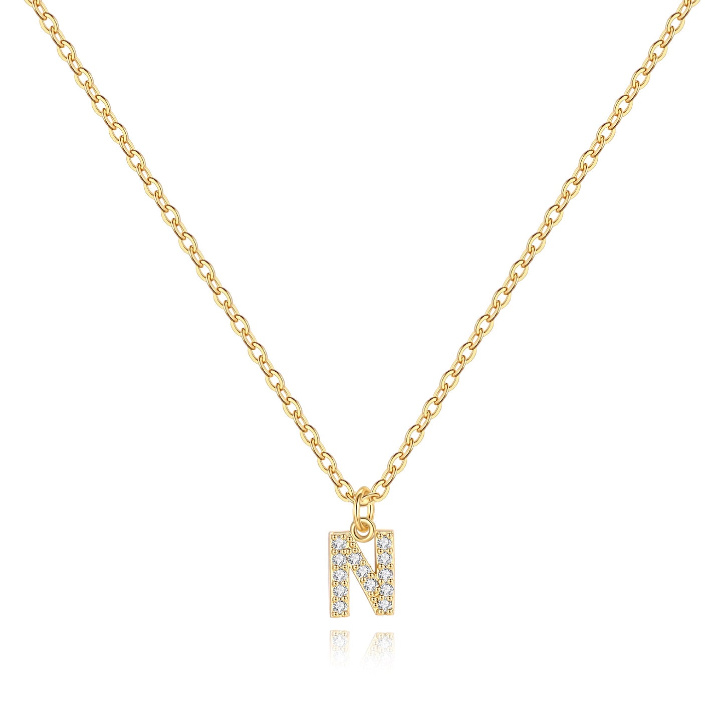 Pavé Uppercase Initial Necklace