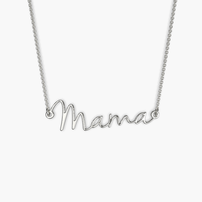 Mama Script Necklace