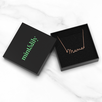 Mama Script Necklace