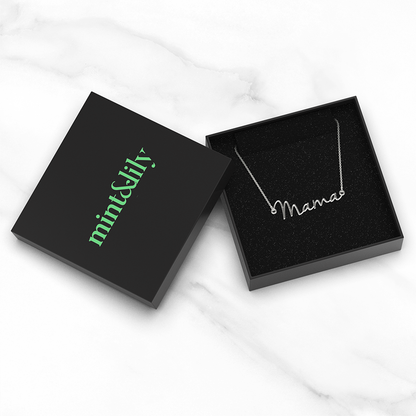 Mama Script Necklace