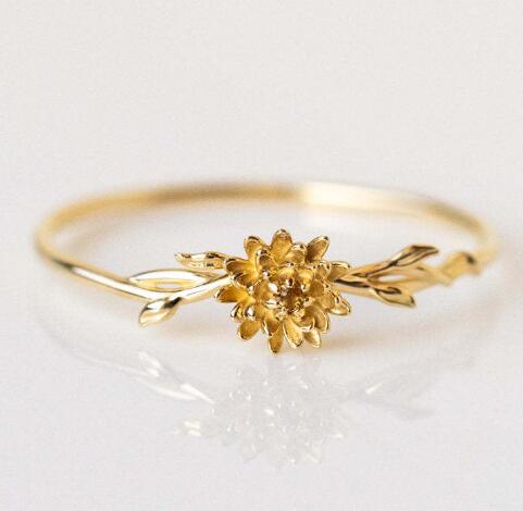 Dainty Gold Birth Flower Ring