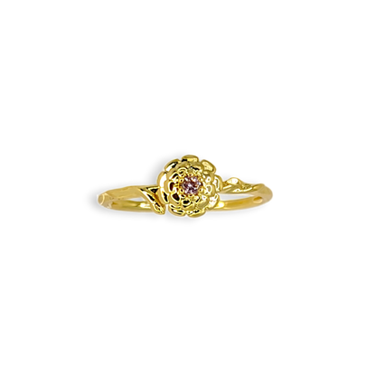 Dainty Gold Birth Flower Ring