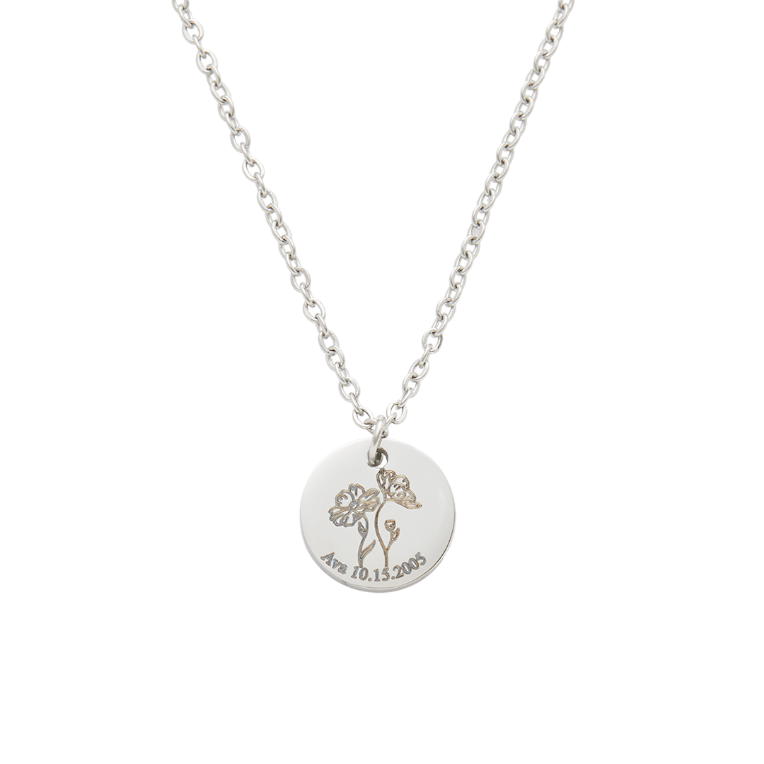 Birth Flower Pendant Necklace