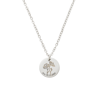 Birth Flower Pendant Necklace