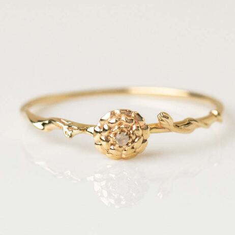 Dainty Gold Birth Flower Ring