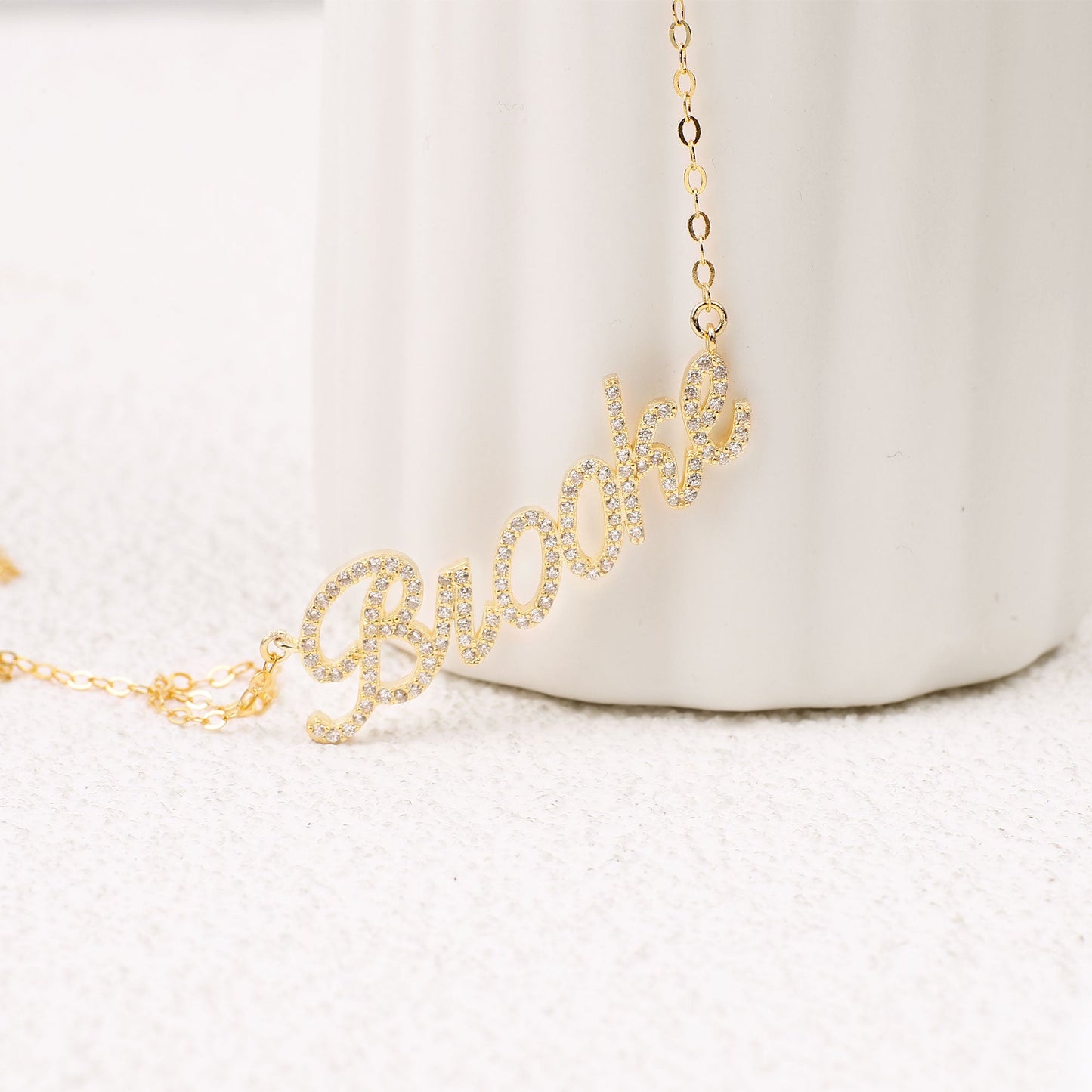 Pave Script Name Necklace