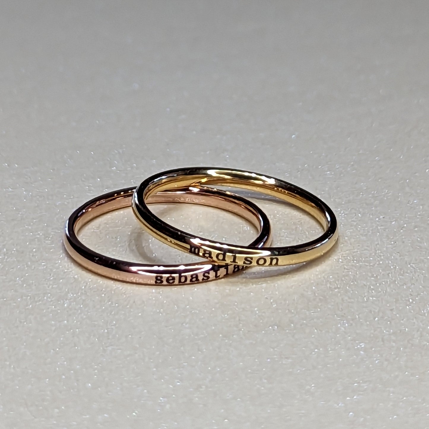 Tiny Stackable Name Ring