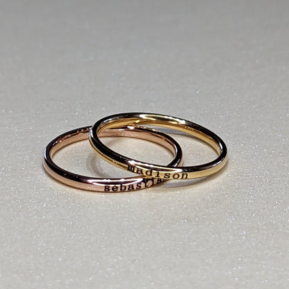 Tiny Stackable Name Ring