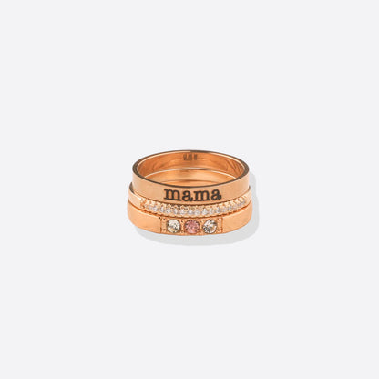 Personalized Birthstones Stacking Name Rings