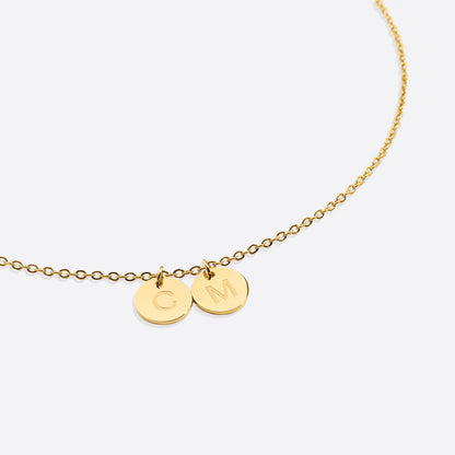 Dainty Initial Disc Necklace