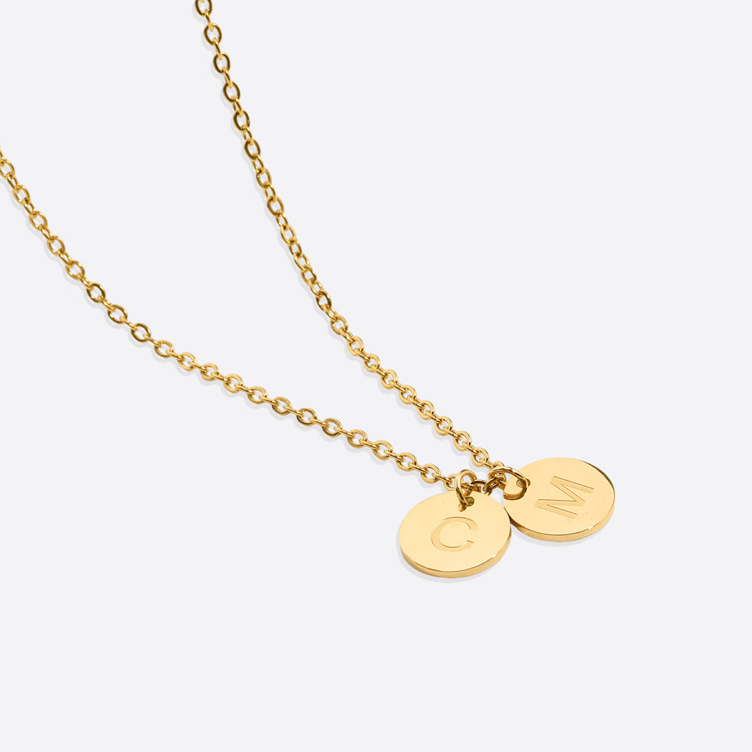 Dainty Initial Disc Necklace