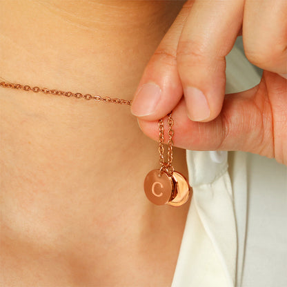 Dainty Initial Disc Necklace