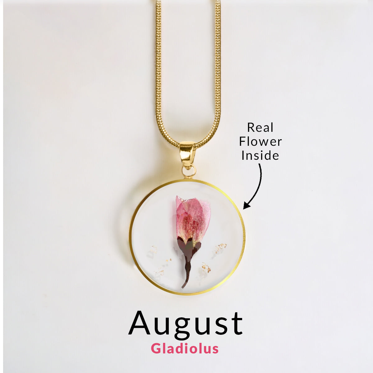 Pressed Birth Flower Necklace