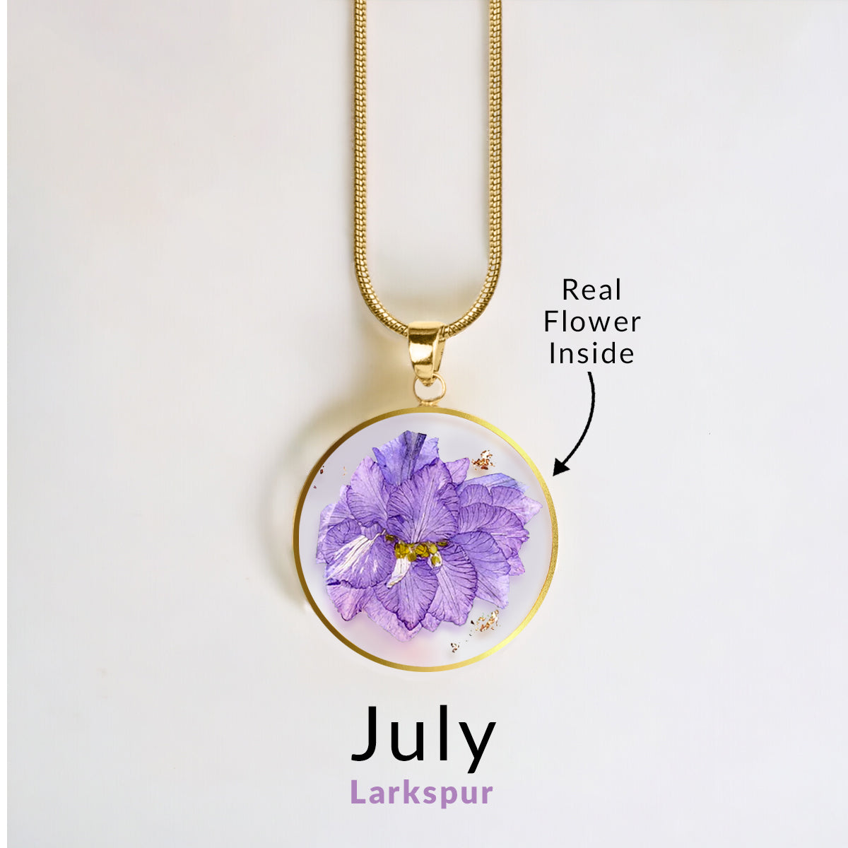 Pressed Birth Flower Necklace