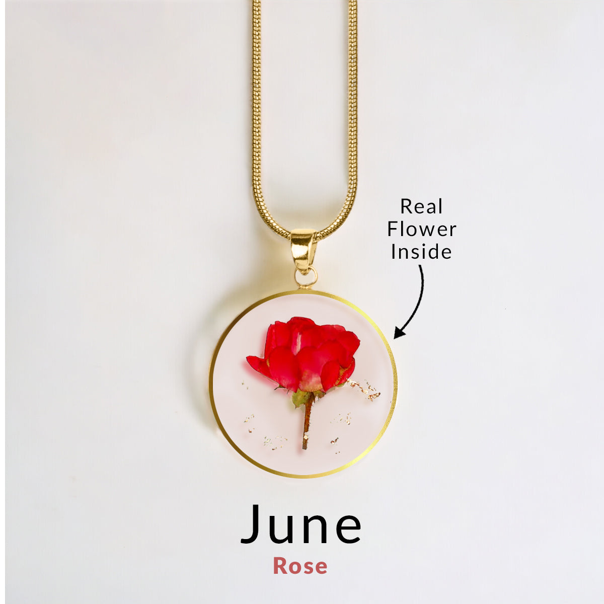 Pressed Birth Flower Necklace