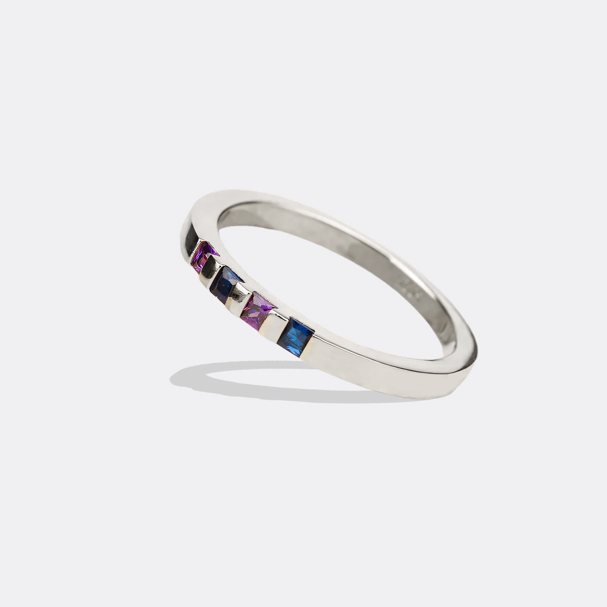 Princess-Cut Birthstone Band Ring