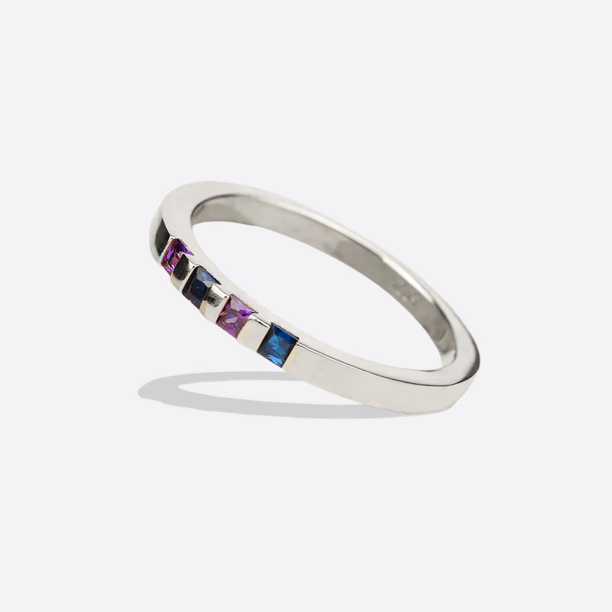 Princess-Cut Birthstone Band Ring