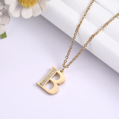 Crystal Accent Letter Satellite Necklace