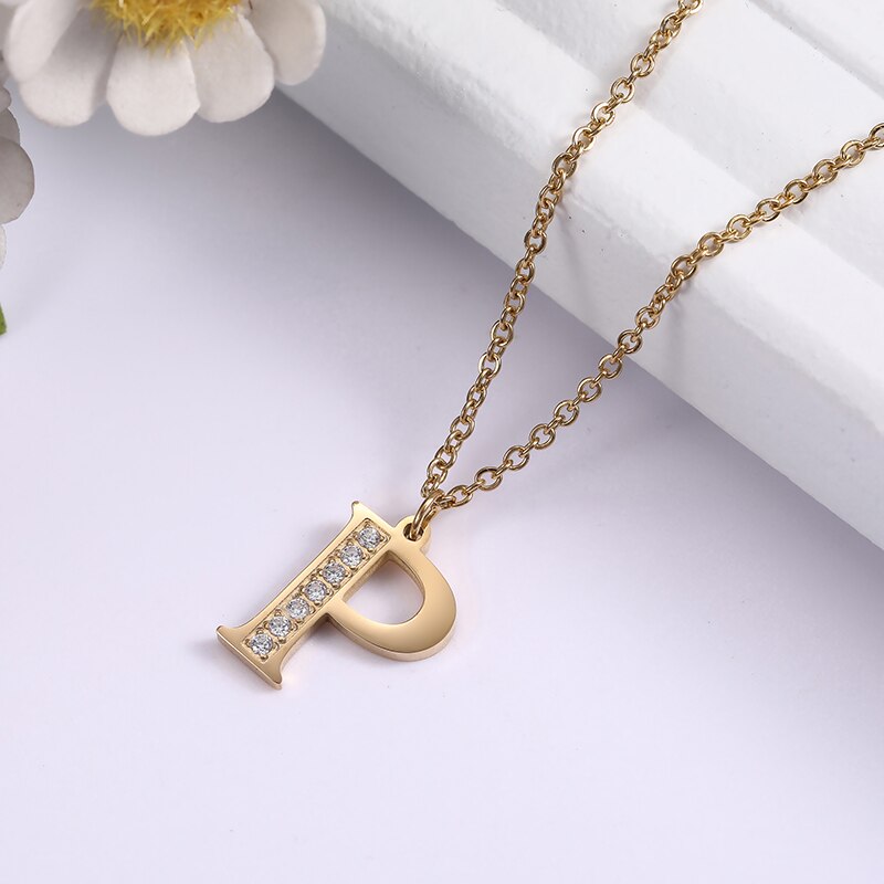 Crystal Accent Letter Satellite Necklace