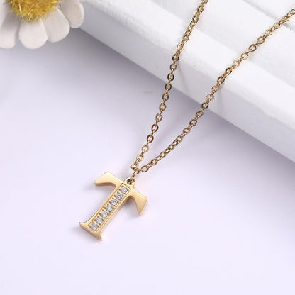 Crystal Accent Letter Satellite Necklace