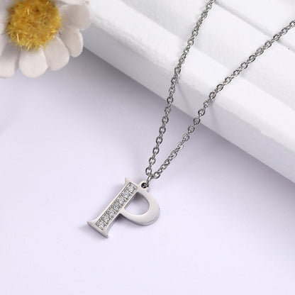 Crystal Accent Letter Satellite Necklace