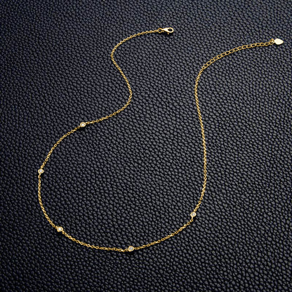 Five Diamond Station Necklace